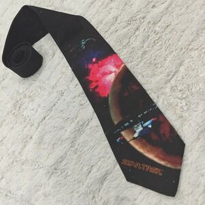 VTG Ralph Marlin Star Trek Klingon Battle Necktie 57" Teacher Library Nerd Space